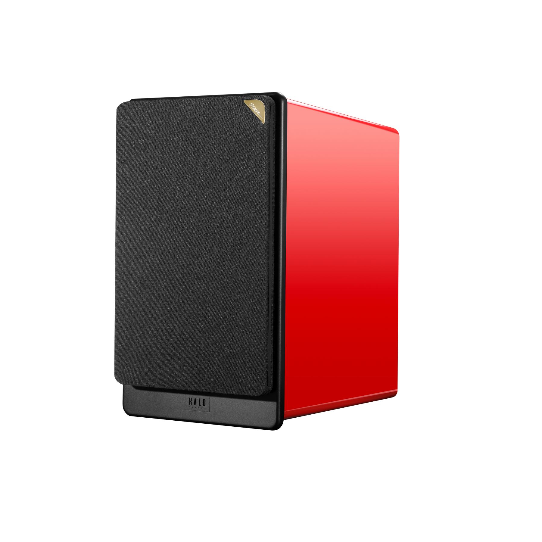Tall floorstanding loudspeakers with high-gloss black finish
